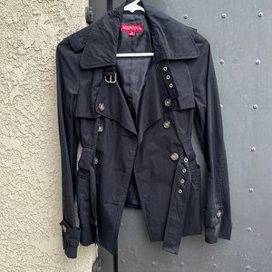 Womens black short trench coat